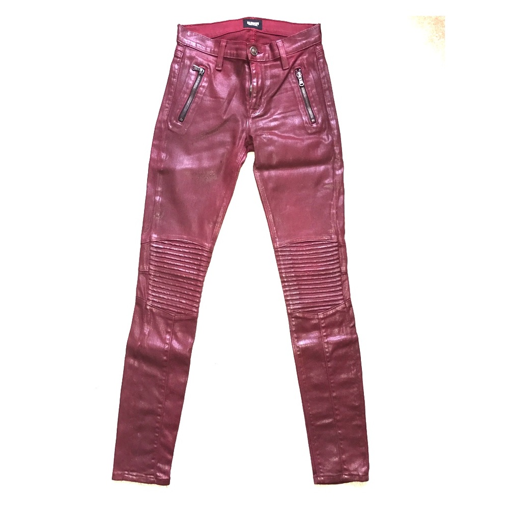 Hudson Stark Moto Super Skinny in Coated Wax
